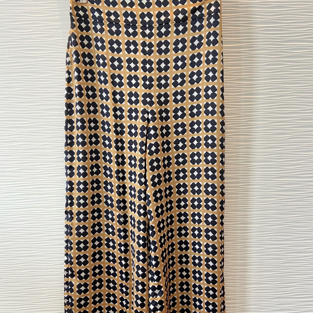 Zara printed wide leg crop pants